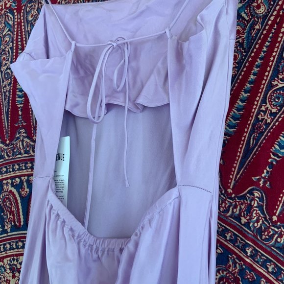 NWT Djerf Avenue Dream Dress Maxi Iris Purple Silk-Like Size Medium - Picture 11 of 16